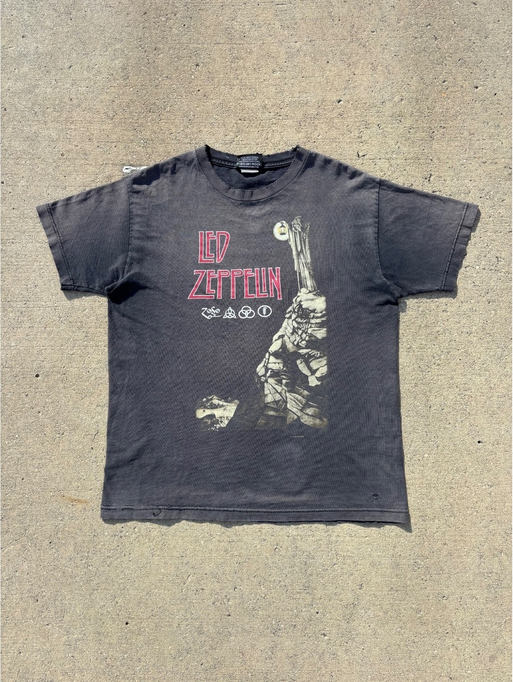 Vintage 2004 Led Zeppelin Artimonde Faded Distressed Tee Y2K